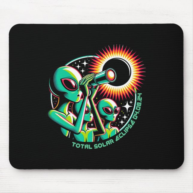 Alien Total Solar Eclipse 4.08.2024 Apparel  Mouse Mat (Front)