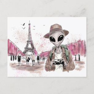 Alien Touring Paris Postcard