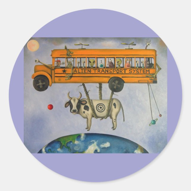 Alien Transport System Classic Round Sticker (Front)