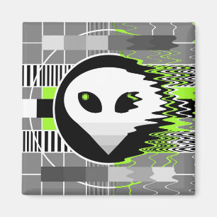 Alien TV magnet round