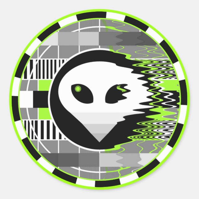 Alien TV Round sticker (Front)