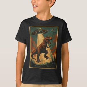 Alien Ufo Abduction Shirt Dinosaur Shirt Men Boy W