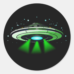 Alien UFO Abduction Space Birthday Party  Classic Round Sticker