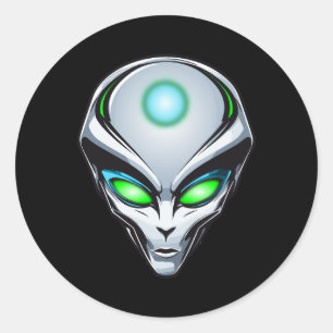 Alien UFO Abduction Space Birthday Party  Classic Round Sticker
