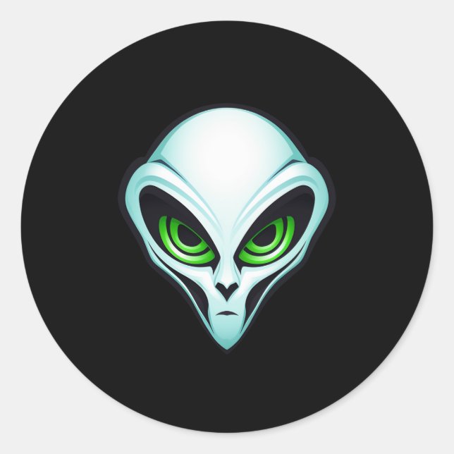 Alien UFO Abduction Space Birthday Party  Classic Round Sticker (Front)