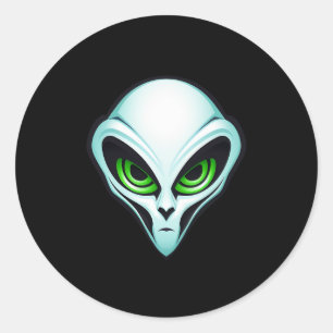 Alien UFO Abduction Space Birthday Party  Classic Round Sticker