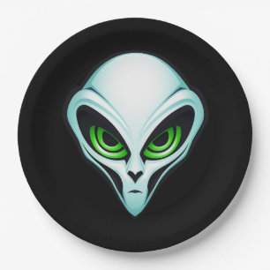 Alien UFO Abduction Space Birthday Party Paper Plate