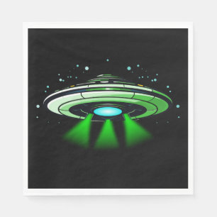 Alien UFO Abduction Spaceship Birthday Party Napkin