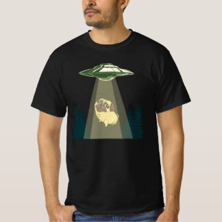 Alien UFO and a Cute Adorable Pug for Anastajia Pu T-Shirt