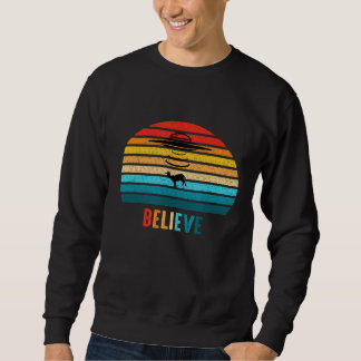 Alien Ufo Believe Goat Retro Vintage Mens Kids  Go Sweatshirt
