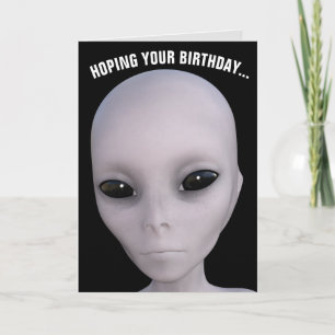 ALIEN UFO BIRTHDAY CARDS
