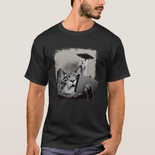 Alien UFO Cat Selfie  Kitty Cat T-Shirt