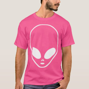 Alien Ufo Face On Pocket T-Shirt