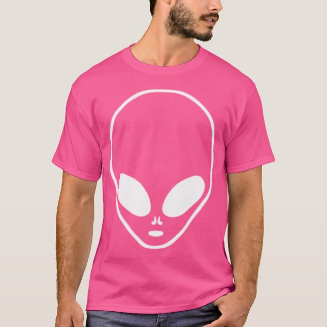 Alien Ufo Face On Pocket T-Shirt (Front)