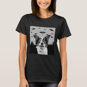 Alien UFO Funny Papillon Dog Lover Men Women Kids T-Shirt