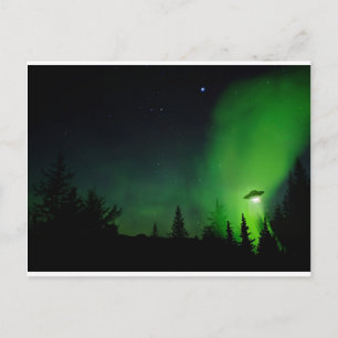 Alien UFO in Alaskan Sky Postcard