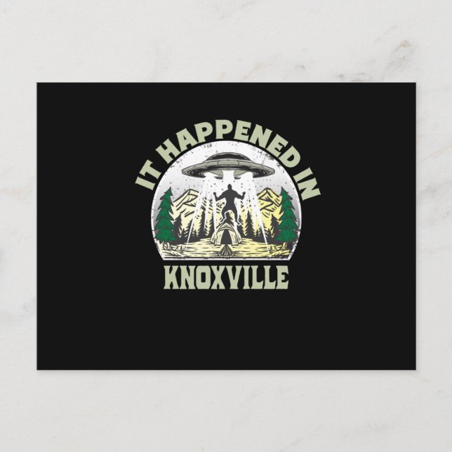 Alien UFO In knoxville City Postcard (Front)