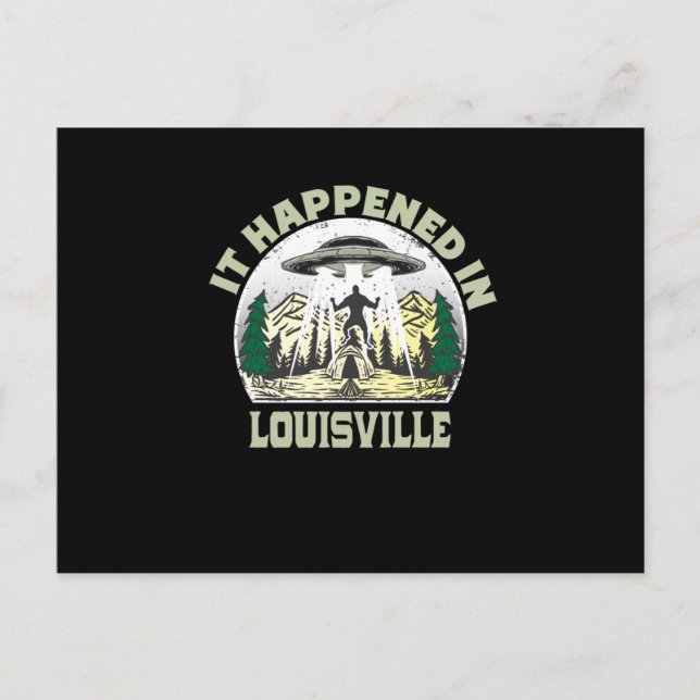 Alien UFO In louisville City Postcard (Front)