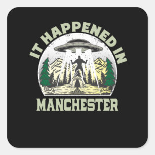 Alien UFO In Manchester City Square Sticker