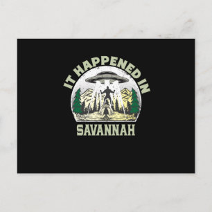 Alien UFO In savannah City Postcard