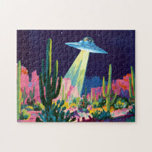 Alien UFO in the Desert Jigsaw Puzzle