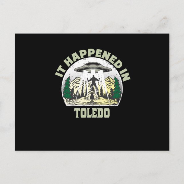 Alien UFO In toledo City Postcard (Front)