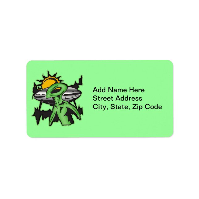 Alien UFO Label (Front)