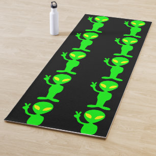 ALIEN UFO LITTLE GREEN MAN YOGA MATS