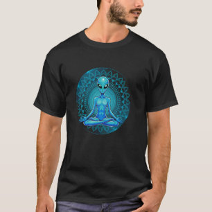 Alien UFO Mandala Meditating Lotus Zen Fictional Y T-Shirt