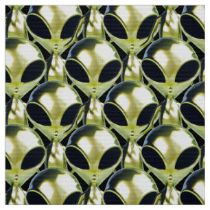 Alien UFO Metallic Pattern Fabric - Custom Sci-Fi 
