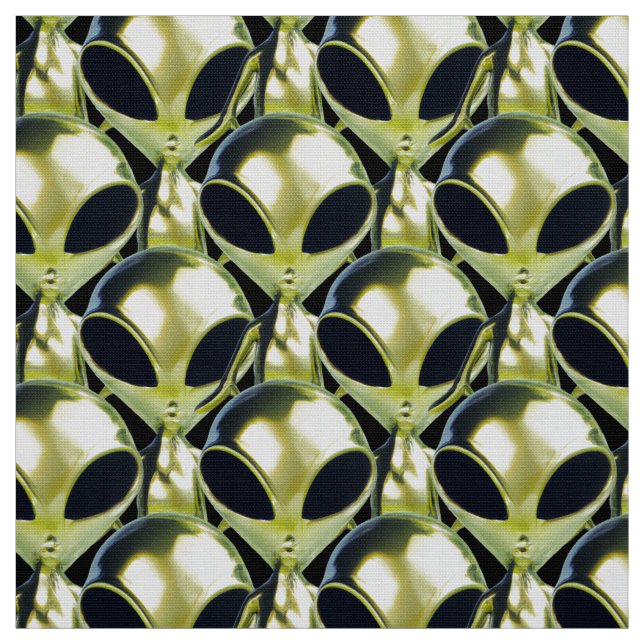 Alien UFO Metallic Pattern Fabric - Custom Sci-Fi  (Swatch)