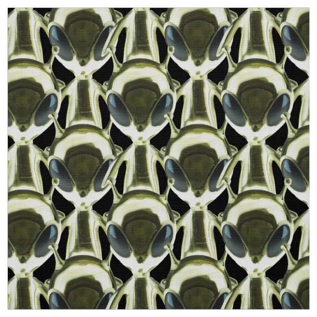 Alien UFO Metallic Pattern Fabric - Custom Sci-Fi (Swatch)
