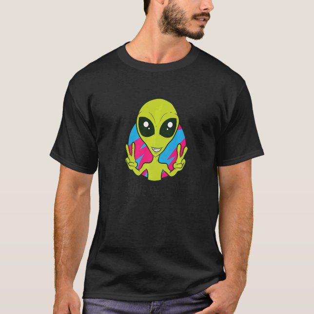 Alien Ufo Space Rave EDM Music I Come In Peace T-Shirt (Front)