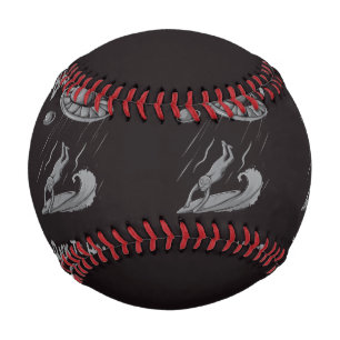 alien ufo surfing illustration with back to home baseball