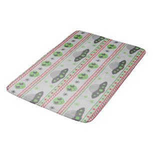 Alien Ugly Christmas Sweater Bath Mat