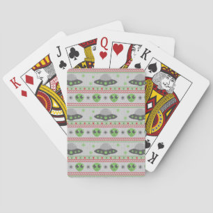 Alien Ugly Christmas Sweater Playing Cards
