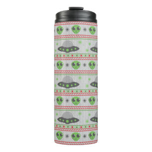 Alien Ugly Christmas Sweater Thermal Tumbler
