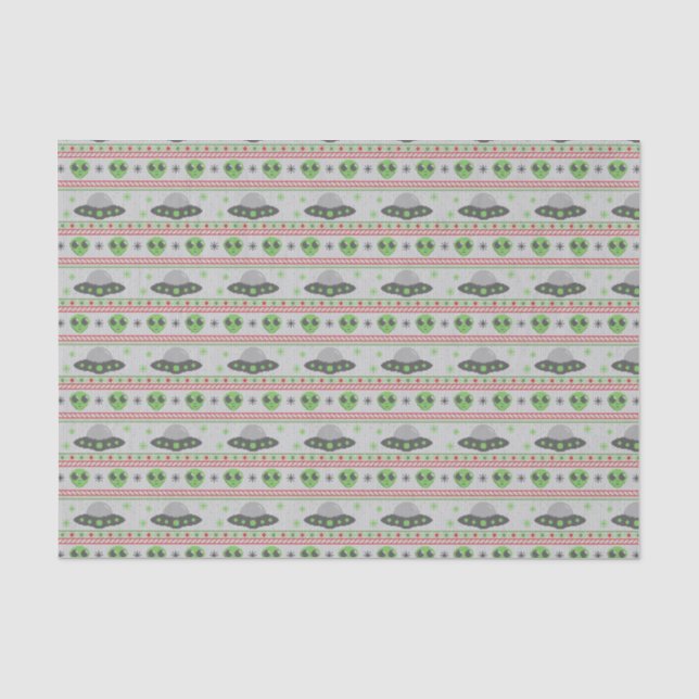 Alien Ugly Christmas Sweater Tissue Paper (Front)