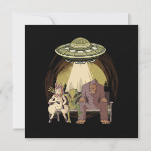 Alien Unicorn Bigfoot Aliens UFO Believer Gift Invitation