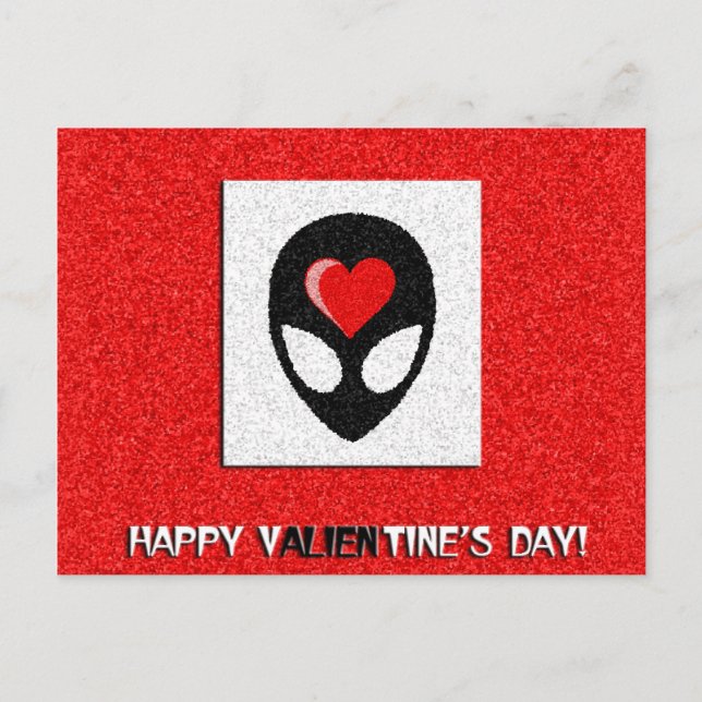 aLiEn Valentine Holiday Postcard (Front)