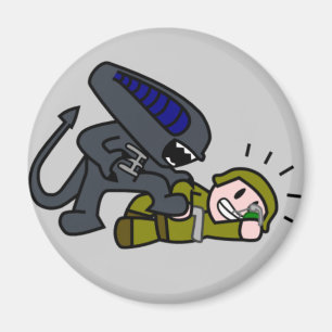 Alien vs Soldier Magnet