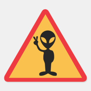 Alien Warning Triangle Sticker