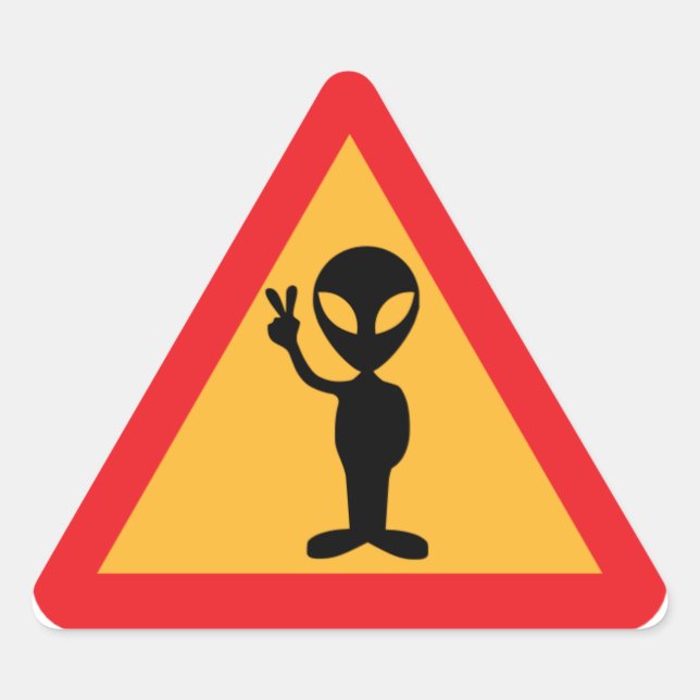 Alien Warning Triangle Sticker (Front)