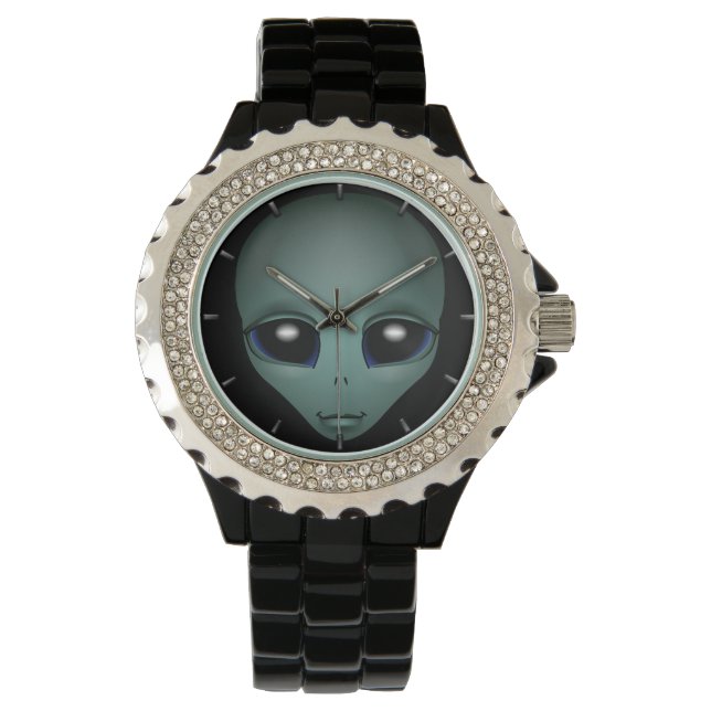 Alien Watch Cute Grey Alien ET Alien Wrist Watch (Front)