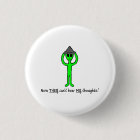 Alien wearing a tin foil hat button/lapel pin