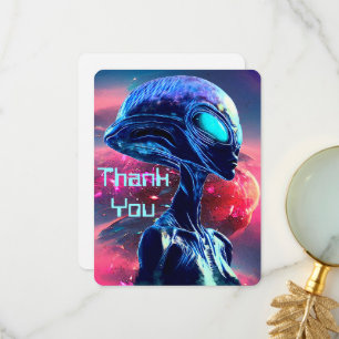 Alien Wisdom Psychedelic Scifi Art Thank You Card