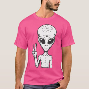 Alien With Peace Sign Shirt