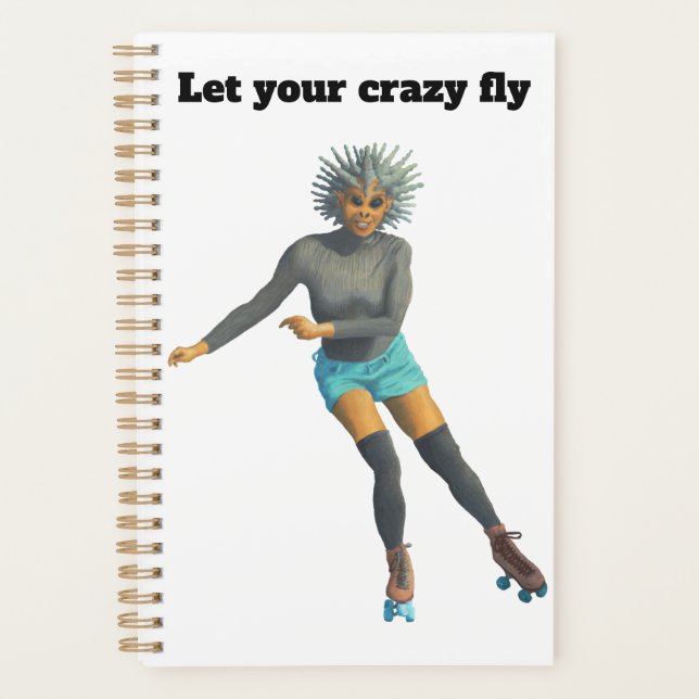 Alien Woman Roller Skater Fantasy Art Planner (Front)