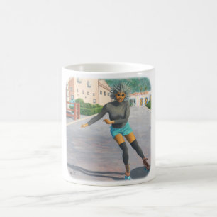 Alien Woman Roller Skating Fantasy Art Coffee Mug