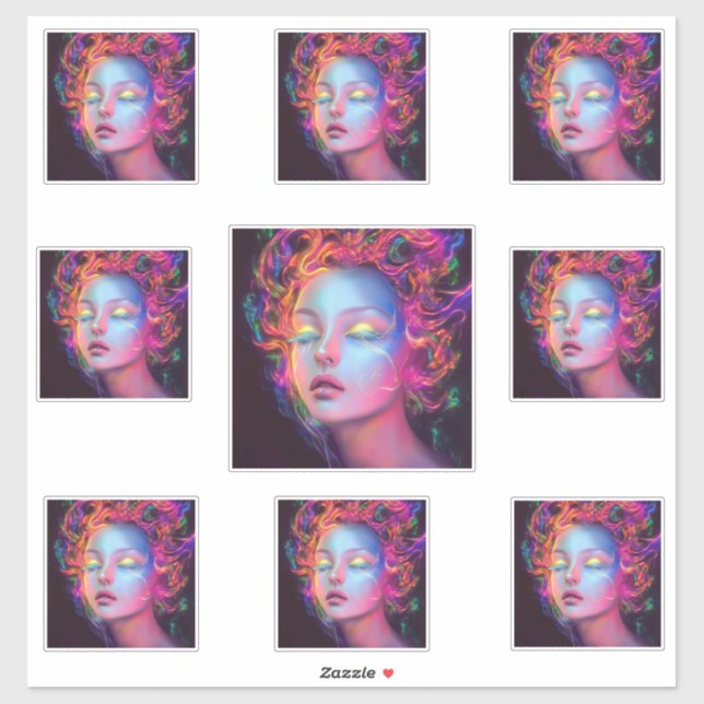 Alien Woman with Cosmic Hair  (Sheet)